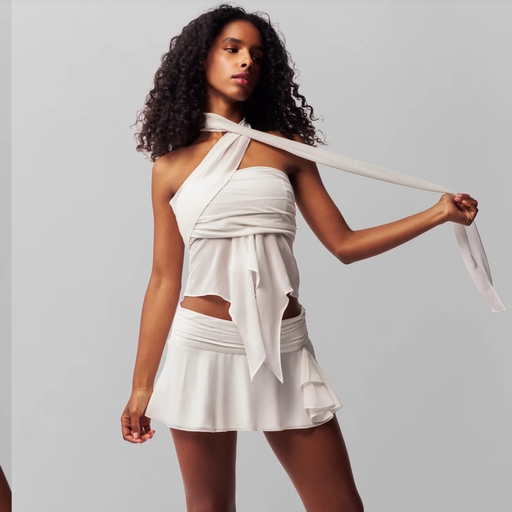 Danielle Guizio Cream Halter Top